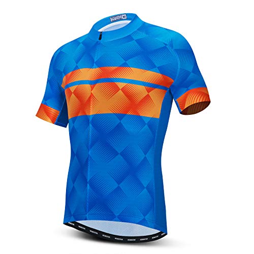 Radtrikot Herren MTB Trikot Reißverschluss Biker Racing Tops Mountain Road Bekleidung Fahrrad Shirts Jacke Sommer Zyklus Bluse für Herren Outdoor Sport Reiten Top Sommer Bekleidung Größe L von Weimostar