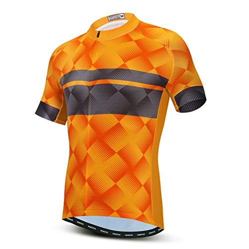 Radtrikot Herren MTB Trikot Reißverschluss Biker Racing Tops Mountain Road Bekleidung Fahrrad Shirts Jacke Sommer Zyklus Bluse für Herren Outdoor Sport Reiten Top Sommer Bekleidung Größe L von Weimostar