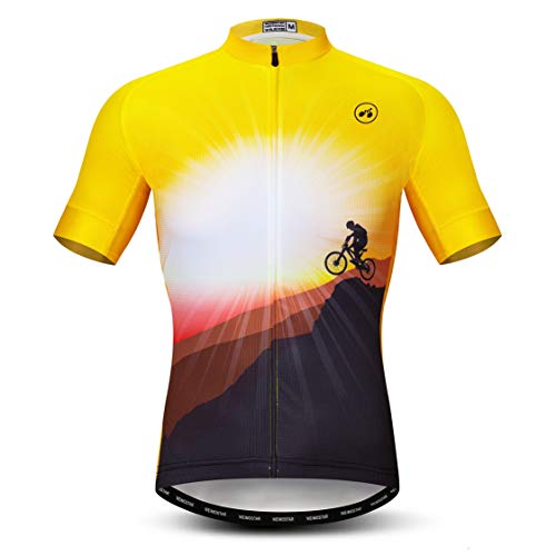 Radtrikot Herren MTB Trikot Reißverschluss Kurzarm Biker Racing Tops Mountain Road Bekleidung Fahrrad Shirts Jacke Sommer Fahrrad Bluse für Herren Atmungsaktiv Schnelltrocknend Größe L von Weimostar