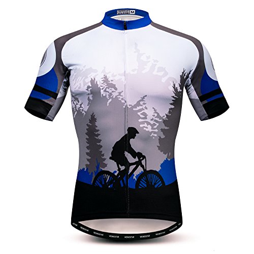 Radtrikot Herren MTB Trikot Reißverschluss Kurzarm Biker Tops Mountain Road Bekleidung Fahrrad Shirts Jacke Sommer Pro Team Rennrad Trikot für Herren Atmungsaktiv Größe M von Weimostar