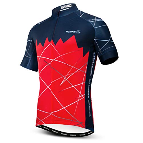 Radtrikot Herren MTB Trikot Reißverschluss Kurzarm Biker Tops Mountain Road Bekleidung Fahrrad Shirts Jacke Sommer Pro Team Rennrad Trikot für Herren Atmungsaktiv Größe XL von Weimostar