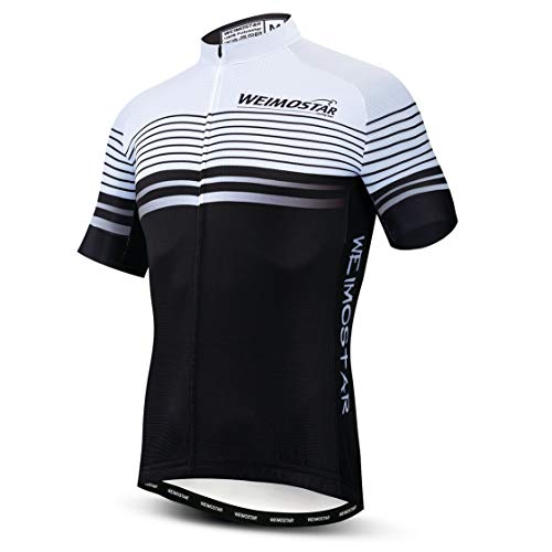Radtrikot Herren MTB Trikot Reißverschluss Kurzarm Biker Tops Mountain Road Bekleidung Fahrrad Shirts Jacke Sommer Pro Team Rennrad Trikot für Herren Atmungsaktiv Größe XL von Weimostar