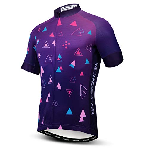 Radtrikot Herren MTB Trikot Reißverschluss Kurzarm Biker Tops Mountain Road Bekleidung Fahrrad Shirts Jacke Sommer Pro Team Rennrad Trikot für Herren Atmungsaktiv Größe XL von Weimostar