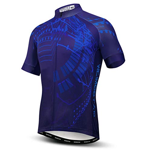 Radtrikot Herren MTB Trikot Reißverschluss Kurzarm Biker Tops Mountain Road Bekleidung Fahrrad Shirts Jacke Sommer Pro Team Rennrad Trikot für Herren Atmungsaktiv Größe XXXL von Weimostar