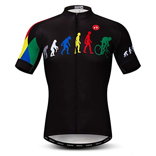 Radtrikot Herren MTB Trikot Reißverschluss Kurzarm Biker Tops Mountain Road Bekleidung Fahrrad Shirts Jacke Sommer Pro Team Rennrad Trikot für Herren Atmungsaktiv Schnelltrocknend Grün Gelb Größe XL von Weimostar