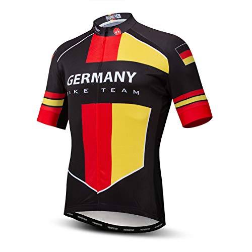 Radtrikot Herren MTB Trikot Reißverschluss Kurzarm Biker Tops Mountain Road Bekleidung Fahrrad Shirts Jacke Sommer Pro Team Rennrad Trikot für Herren Atmungsaktiv Schnelltrocknend weiß Rot Größe XL von Weimostar