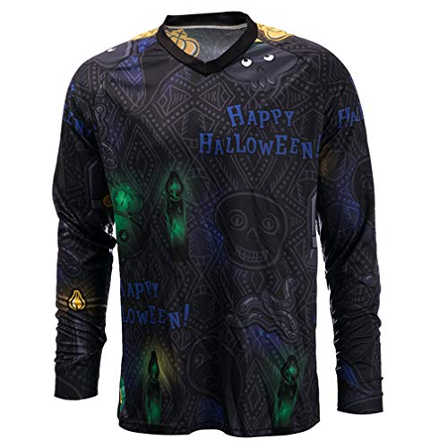 Radtrikot Herren Mountainbike Motocross Langarm MTB T-Shirt Downhill Tops Sportrennen Reiten Bluse Fahrradhemd schwarz M. von Weimostar