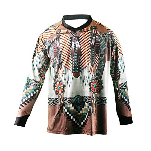 Radtrikot Herren Mountainbike Motocross Trikot Langarm MTB T-Shirt Downhill Tops Sport Rennbluse braun XL von Weimostar