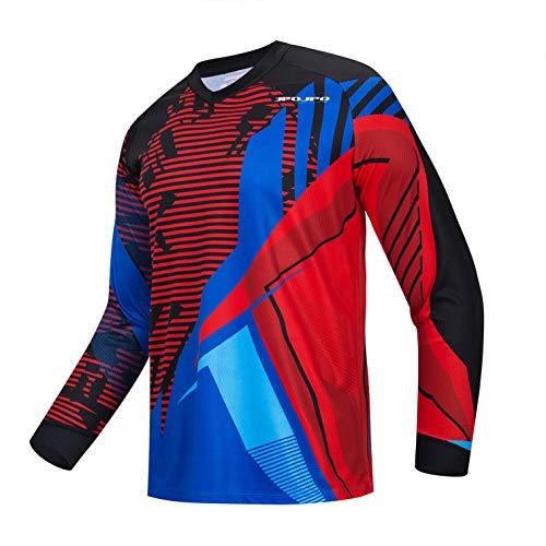 Radtrikot Herren Mountainbike Motocross Trikot Langarm MTB T-Shirt Downhill Tops Sport Rennbluse schwarz S. von Weimostar