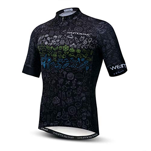 Radtrikot Herren Radtrikot Kurzarm MTB Trikot Zip Mountain Road Bekleidung Fahrrad Top Shirts Sommer Pro Team Sport Reiten Rennrad Trikot für Herren Größe M von Weimostar