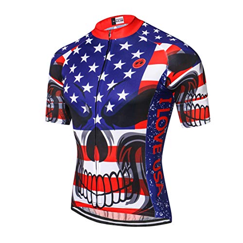 Radtrikot Herren Radtrikot Kurzarm MTB Trikot Zip Mountain Road Bekleidung Fahrrad Top Shirts Sommer Pro Team Sport Reiten Rennrad Trikot für Herren Größe XXL von Weimostar