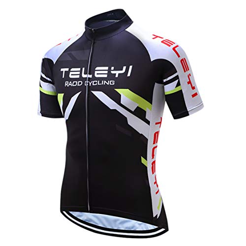 Radtrikot Herren Radtrikot MTB Trikot Reißverschluss Mountain Road Fahrrad Tops Shirts Atmungsaktiv Schnelltrocknend Pro Team Outdoor Sports Rennrad Trikot für Herren weiß schwarz Größe XXXL von Weimostar