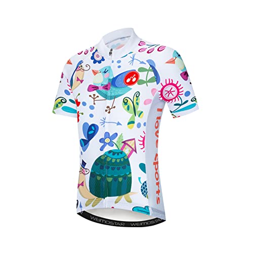 Radtrikot Kinderfahrrad Top Kinderfahrrad MTB Shirt Junge Mädchen Mountain Road Bekleidung Rennrad Outfits Bunt XXL von Weimostar