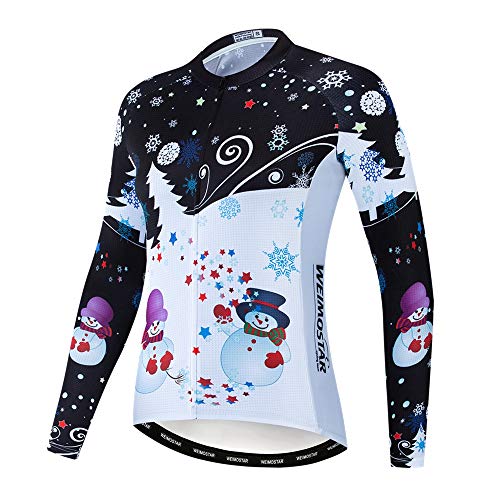 Radtrikot Langarm Damen Mountainbike Trikot Zip Shirts Rennrad Bekleidung Outdoor Sport Racing MTB Tops für Damen Damen Bouse Herbst Herbst Atmungsaktiv Schnelltrocknend Größe XL von Weimostar
