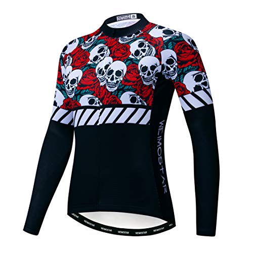 Radtrikot Langarm Damen Mountainbike Trikot Zip Shirts Rennrad Bekleidung Outdoor Sport Racing MTB Tops für Damen Damen Bouse Herbst Herbst Atmungsaktiv Schnelltrocknend Größe XXL von Weimostar