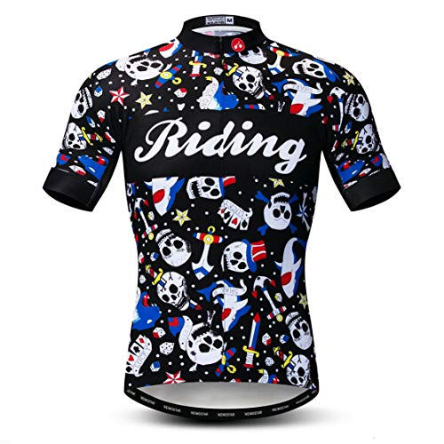 Radtrikot Männer Fahrradbekleidung Fahrrad Jersey Top Bergstraße MTB Jersey Shirt Kurzarm Team Sportbekleidung weiß schwarz Größe M von Weimostar