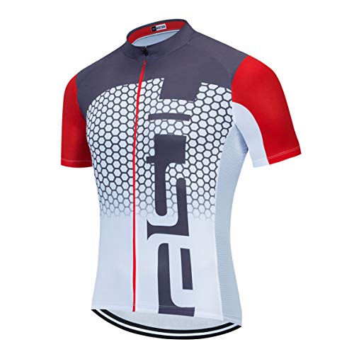 Radtrikot Männer Männer Bike Top voller Reißverschluss Fahrrad Shirt Straße Fahrrad Kleidung Reiten Rennen MTB Kleidung Berguniform Team Sommer weiß grau XL von Weimostar