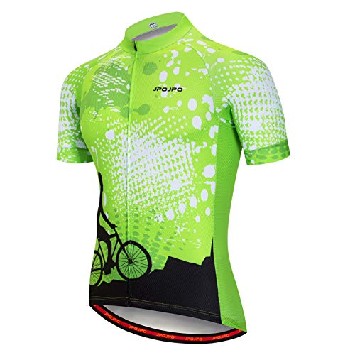 Radtrikot Männer Männer Fahrrad Top voller Reißverschluss Fahrrad Shirt Straße Fahrrad Kleidung Reiten Rennen MTB Kleidung Berg Reiten Sport Top grün XXL von Weimostar