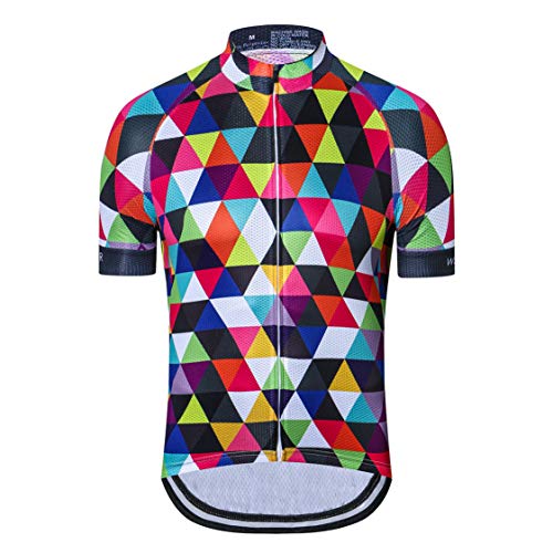 Radtrikot Männer Männer Fahrrad Trikot MTB Trikot Reißverschluss Mountain Road Fahrrad Tops T-Shirts Atmungsaktive schnell trocknende Kleidung Sommer Rennrad Trikot Herrenbekleidung Bunte XXL von Weimostar
