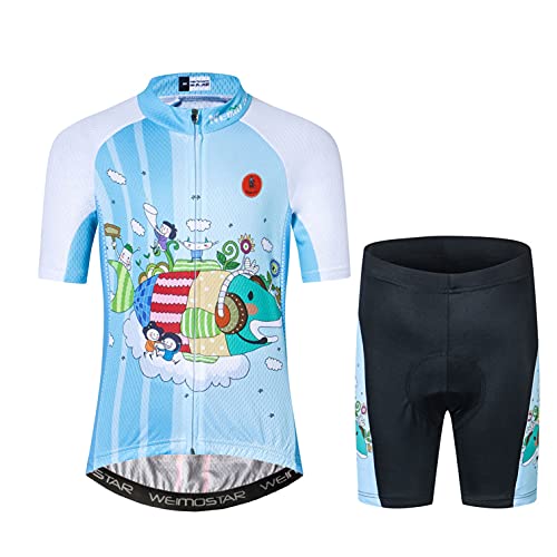 Radtrikot Shorts Set gepolstert Kinder Fahrrad Top Anzug Kinder Fahrrad MTB Shirt Boy Girl Mountain Road Kleidung Short Racing Reitstrumpfhose M. von Weimostar