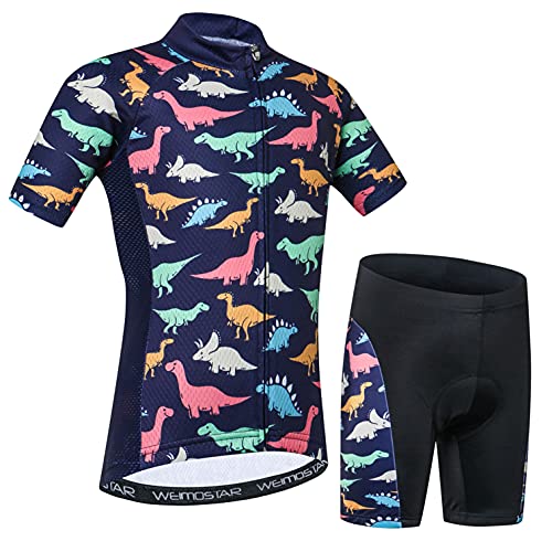 Radtrikot Shorts Set gepolstert Kinder Fahrrad Top Anzug Kinder Fahrrad MTB Shirt Boy Girl Mountain Road Kleidung Short Racing Reitstrumpfhose S. von Weimostar