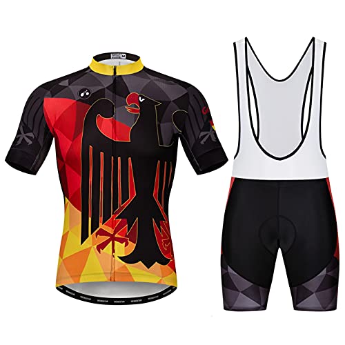 Radtrikot Trägerhose Set gepolstert Herren Radtrikot Anzug Hemd Rennrad Bekleidung Deutschland XXXL von Weimostar
