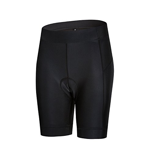 Weimostar Damen-Radhose, für Mountainbike, gepolsterte Fahrradhose für Frauen und Mädchen, Größe S - 3XL - Schwarz - 3X-Groß von Weimostar