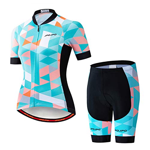 Weimostar Damen Radsportbekleidung Kurzarm Bike Jersey Sets Trägerhose Sommer Radsport Sets Reflektierend von Weimostar