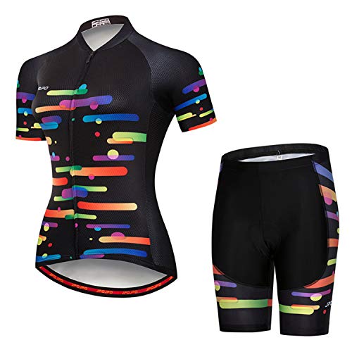Weimostar Damen Radsportbekleidung Kurzarm Bike Jersey Sets Trägerhose Sommer Radsport Sets Reflektierend Weimostar Damen Radsportbekleidung Kurzarm Bike Jersey Sets Trägerhose Sommer Radsport Sets Reflektierend von Weimostar