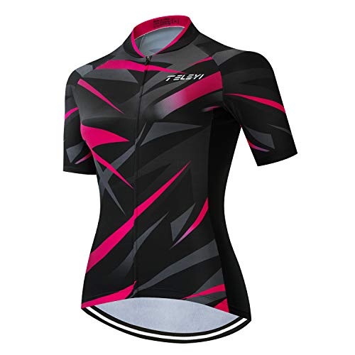 Weimostar Damen Radtrikot Kurzarm Damen Fahrradtrikots Atmungsaktives Fahrradhemd Fahrradoberteile ZCQ65 A4 Brust für 102 - 106 CM = Tag XXXL von Weimostar