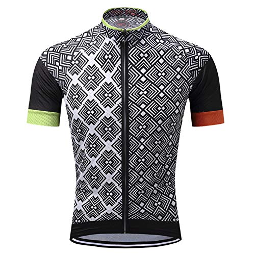 weimostar Grid Herren Radtrikot Kurzarm Bike Shirts mit 3 Taschen reflektierend von Weimostar