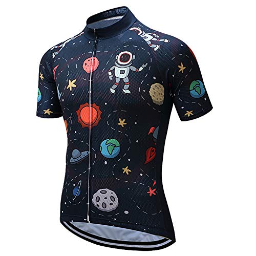 weimostar Grid Herren Radtrikot Kurzarm Bike Shirts mit 3 Taschen reflektierend von Weimostar