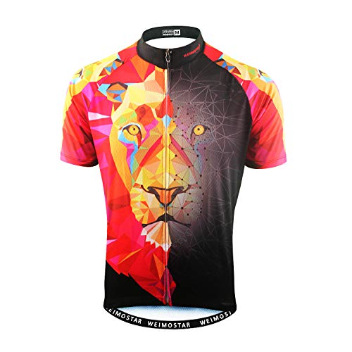 Radtrikot Herren Kurzarm Kariertes Fahrradtrikot für Männer Rennrad Trikot Sommer Fahrrad Shirt Buntes Mountainbike Radfahren Trikot Atmungsaktive Radsport Bekleidung CD8 von Weimostar