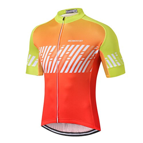 Weimostar Herren-Fahrradtrikot, Mountainbike-Trikot für Herren - Grau - Etikett 4XL Brust 112/117 cm von Weimostar