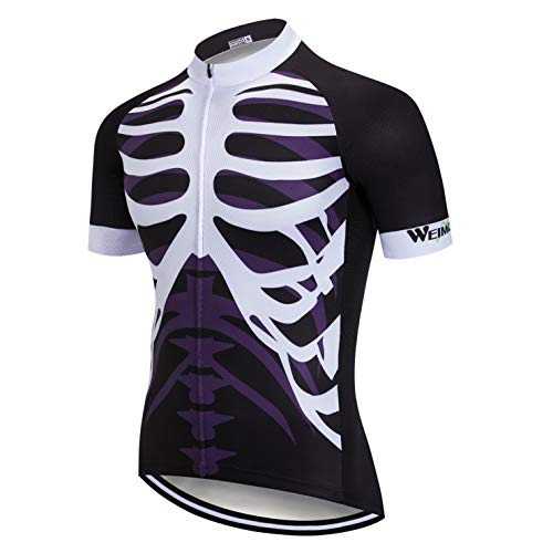 Weimostar Herren Radfahren Trikot Kurzarm Outdoor Mountainbike Kleidung Skelett XXL von Weimostar