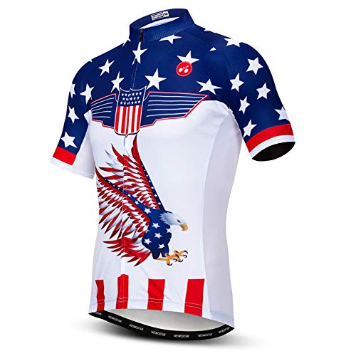 Weimostar Herren Radfahren Trikot Kurzarm Outdoor Mountainbike Kleidung Vereinigte Staaten von Amerika L von Weimostar