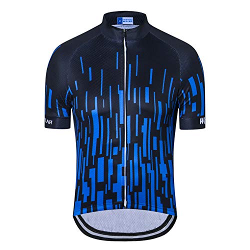 Weimostar Herren Radtrikot Bike Outdoor Sport Rennrad Kleidung Simple Black and Blue XXXL von Weimostar