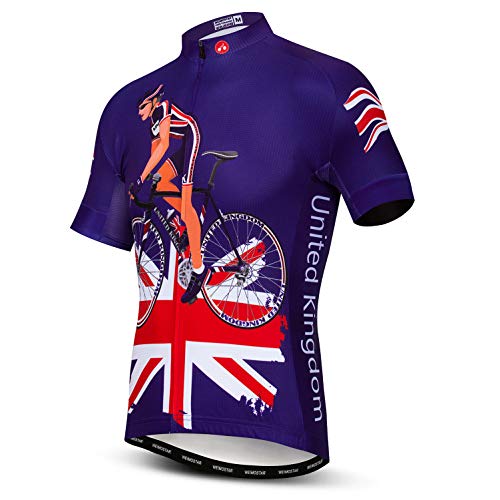 Weimostar Herren Radtrikots Schnelltrocknend Radfahren Wandern Laufen Mannschaftssportbekleidung UK Vereinigtes Königreich L von Weimostar