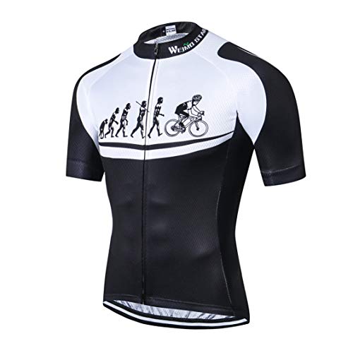 Weimostar MTB-Trikot Herren Radtrikot Kurzarm-Radtrikot Zip Mountain Road Bekleidung Fahrrad-Oberteile Atmungsaktiv Sommer Pro Team Sport-Radtrikot für Herren atmungsaktiv Reiten schwarz Größe XL von Weimostar