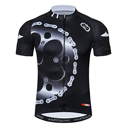 Weimostar Mountain Road Fahrradtrikot Kurzarm Fahrradbekleidung Fahrrad top Herren MTB Jersey Atmungsaktiv Sommer Gang schwarz Größe XXL von Weimostar