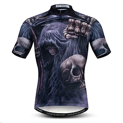 Weimostar Radfahren Jersey Herren Fahrrad Kleidung Lycra Kurzarm 3D-Shirts Tops Taschen, atmungsaktiv von Weimostar