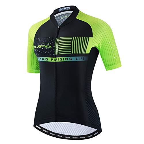 Weimostar Radtrikot Damen Fahrrad Trikot voller Reißverschluss Fahrrad Hemd Kurzarm Rennrad Kleidung Reiten Rennen MTB Top Kleidung für Damen Damen Bergsport Top Sommer schwarz Größe L. von Weimostar