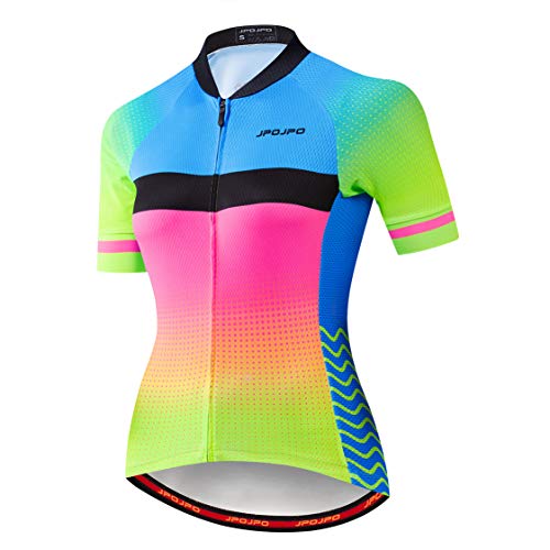 Radtrikot Damen Radtrikot Reißverschluss Mountainbike Shirts Kurzarm Rennradoberteile Pro Team Racing MTB Tops für Damen Damenbekleidung Größe XXL von Weimostar