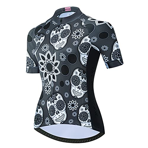 Weimostar Radtrikot Frauen Damen Bike Top Reißverschluss Fahrradhemd Kurzarm Rennradbekleidung Racing MTB Mountain Cloting Sommer XL von Weimostar