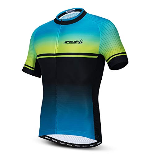 Weimostar Radtrikot Herren Herren Breathable Outdoor Sports Rennrad Kleidung Half Gradient blau XL von Weimostar