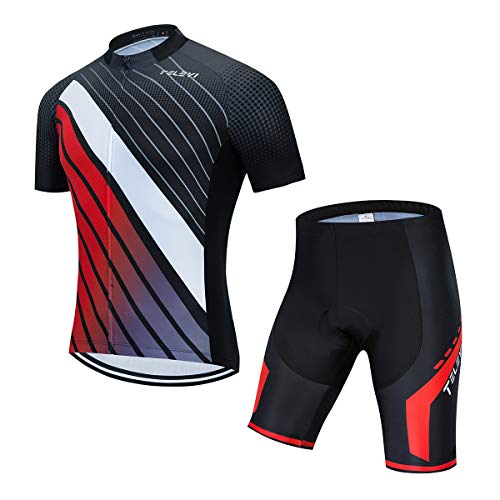 Weimostar Radtrikot Herren Set Kurzarm Rennrad Trikot Set Sommer Radbekleidung 4D Gel Fahrradbekleidung Fahrrad Bekleidung Anzug Atmungsaktive Fahrradtrikot Set CC64 von Weimostar