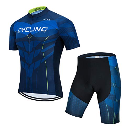 Weimostar Radtrikot Herren Set Kurzarm Rennrad Trikot Set Sommer Radbekleidung 4D Gel Fahrradbekleidung Fahrrad Bekleidung Anzug Atmungsaktive Fahrradtrikot Set CC64 von Weimostar