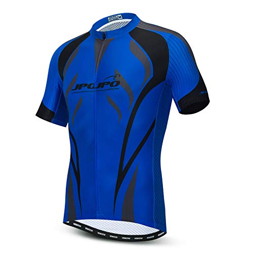 Weimostar Radtrikot Herren voller Reißverschluss Mountain Road Kleidung Fahrradtrikot Lokomotive blau mit schwarz XL von Weimostar