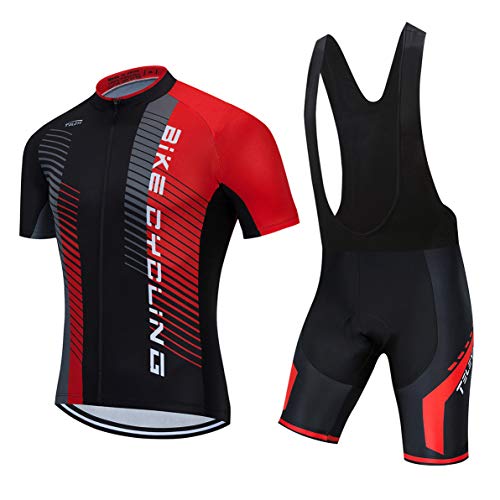 Weimostar Radtrikot Sets Herren Bike Top Mountainbike Trikot Trägerhose Anzug Radshirt Rennrad Bekleidung Reiten Rennsport MTB Kleidung Sommer schwarz XL von Weimostar