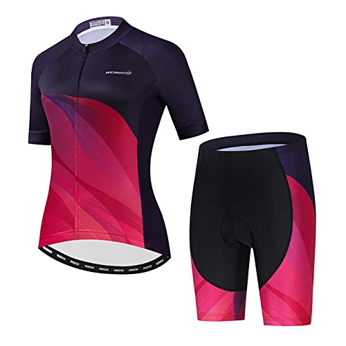 Weimostar Radtrikot Shorts Set Damen Bike Top Anzug Rennrad Bekleidung MTB Sommerbekleidung Rot S von Weimostar